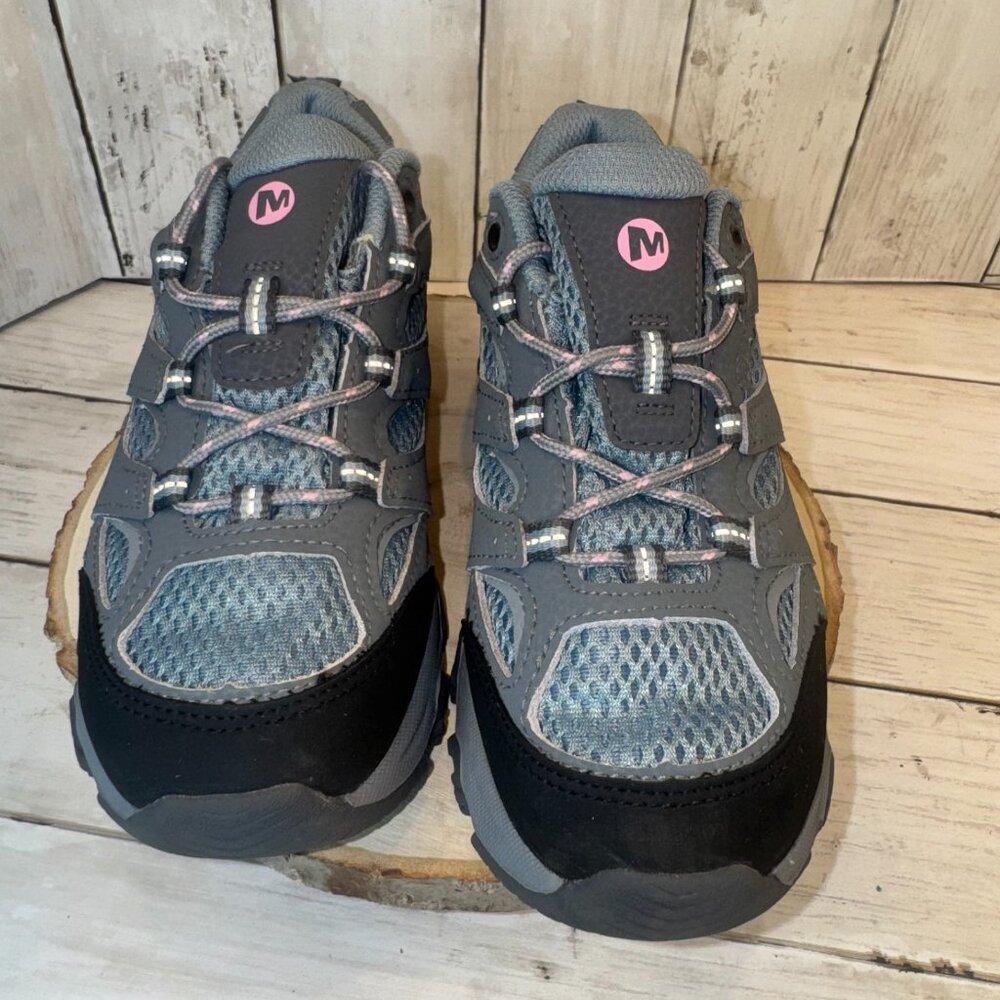 Merrell Moab 3 Low Kids Size 1.5M Blue Waterproof Hiking Lace Up Shoes Sneakers - Picture 2 of 10